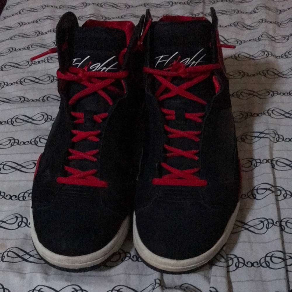 Jordan’s size 10.5 red and black